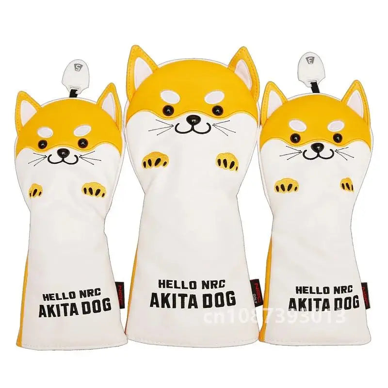 秋田犬 立体デザイン ゴルフヘッドカバー